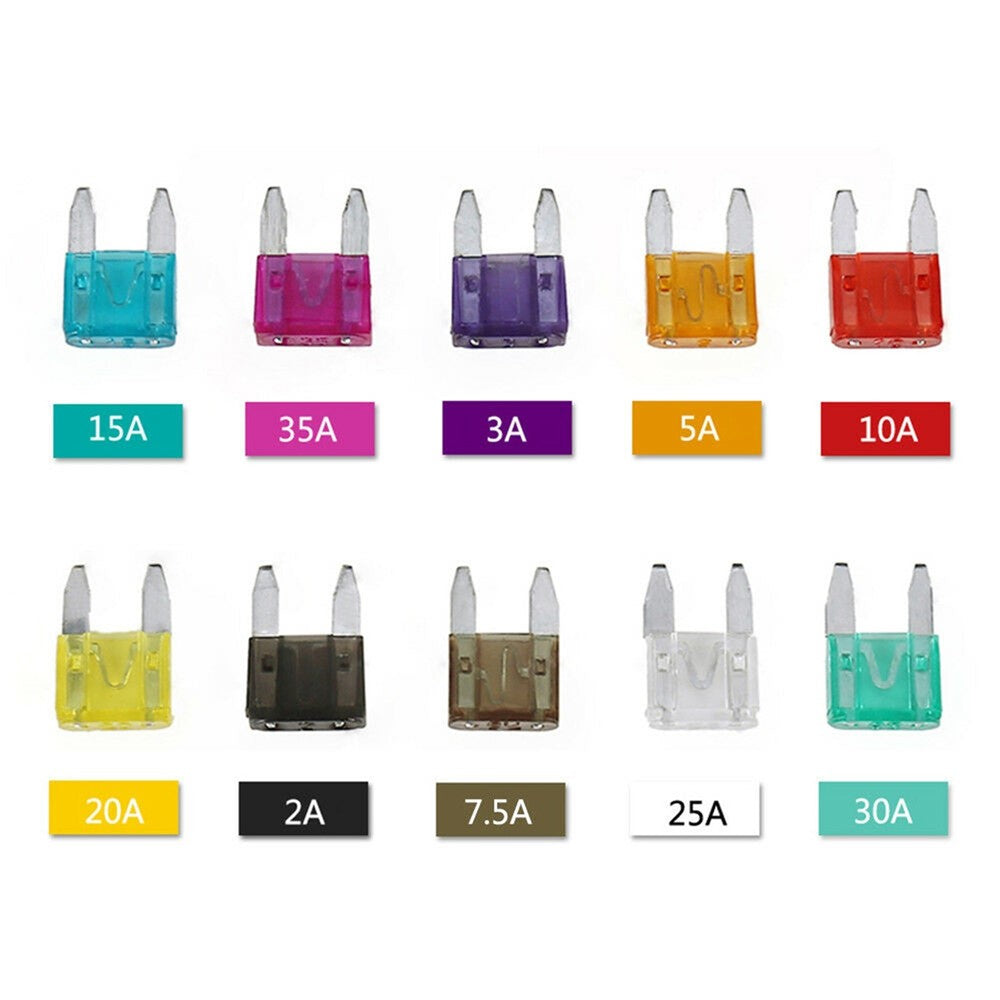 120Pcs/Box Mini Auto Blade Fuses Set 2-35A Assorted Color-coded Carved Amp Rating Fuse