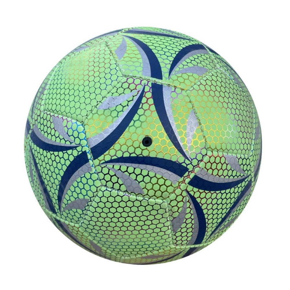 Night Glowing Reflective Soccer Ball with Mesh Pouch Light Up Camera Flash Soccer Ball for Indoor Outdoor Training