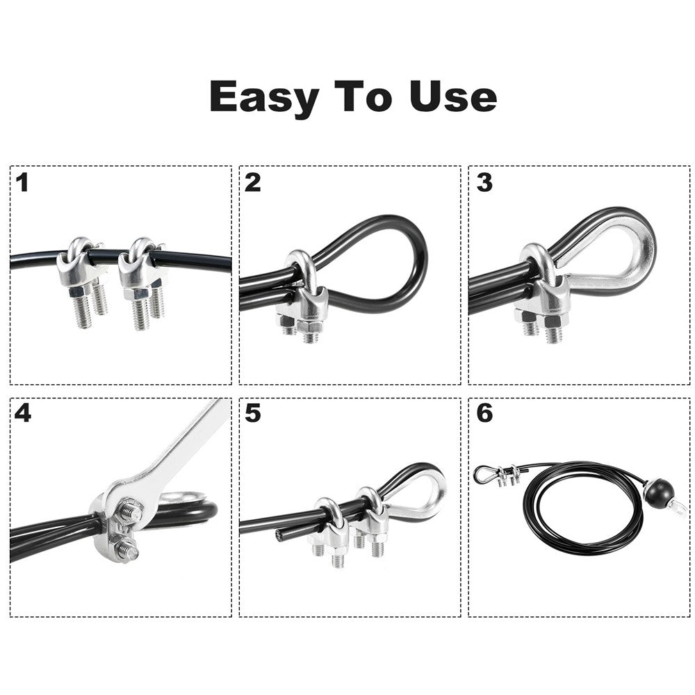 2.5m Gym Cable Steel Wire Fitness Pulley Cable for Home Gym Cable Machine Weight Lift Pulley System