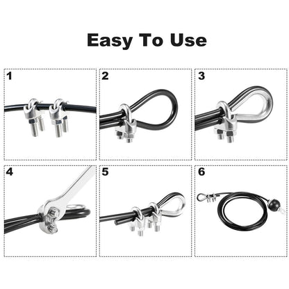2.5m Gym Cable Steel Wire Fitness Pulley Cable for Home Gym Cable Machine Weight Lift Pulley System