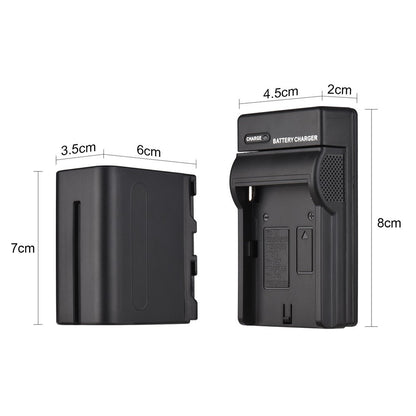 NP-F960/NP-F970 Multiple Protection Portable Camera Battery and Charger Kit 1PC 7.2V 7800mAh Large Rechargeable Battery with USB Cable Replacement for SONY NP-F550 F570 F750 F770 F960 F970