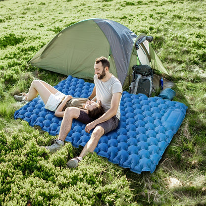 2 Person Lightweight Camping Mat Portable Air Mattress Waterproof Inflatable Sleeping Pad for Backpacking Hiking (No Pillow)