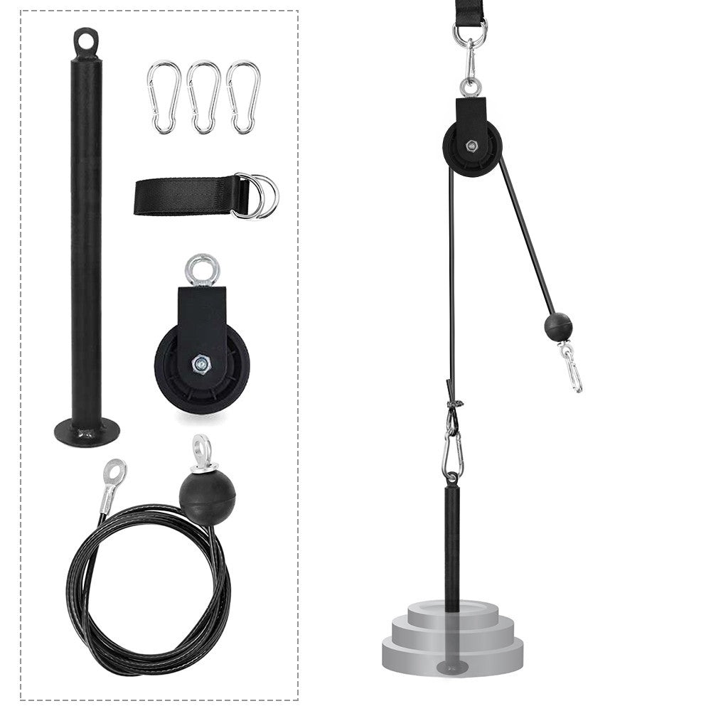 Pulley System Gym Upgraded DIY Fitness Pulley Cable Machine Attachment Loading Pin for Biceps Curl Forearm Triceps Exercise Home Workout Equipment