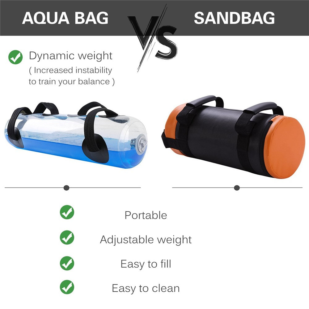 15kg/33lb Water Aqua Bag Weight Training Water-filled Bag with Air Pump for Fitness Workout