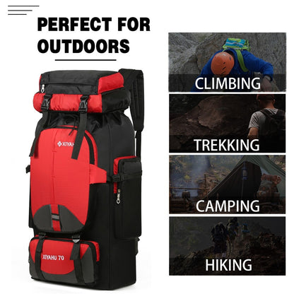 XIYAHU 70L Large Capacity Sports Backpack Waterproof Bag Rucksack for Outdoor Climbing Hiking