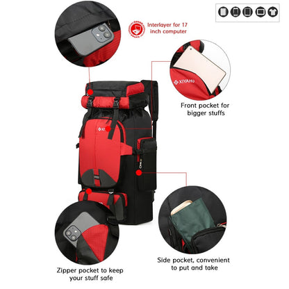XIYAHU 70L Large Capacity Sports Backpack Waterproof Bag Rucksack for Outdoor Climbing Hiking