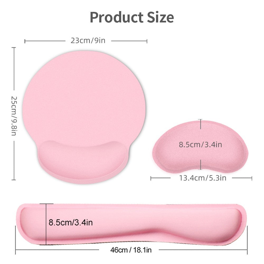 Ergonomic Memory Foam Keyboard Wrist Rest Mouse Pad Set Anti-slip Rubber Base Wrist Pad
