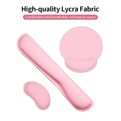 Ergonomic Memory Foam Keyboard Wrist Rest Mouse Pad Set Anti-slip Rubber Base Wrist Pad