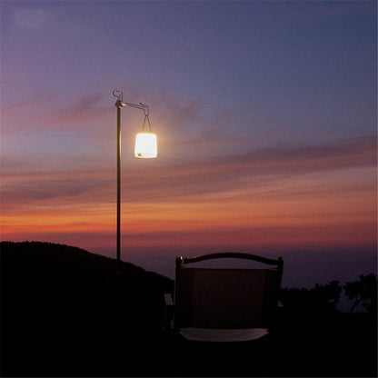 Portable Folding Aluminum Alloy Lamp Pole Adjustable Lantern Holder Rod with Storage Bag for Camping Hiking Fishing Backpacking