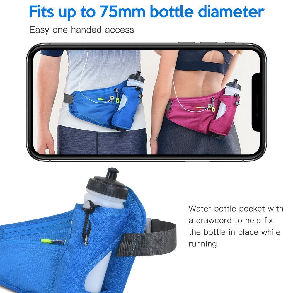 Sports Running Belt Waist Pack Bum Bag Hydration Belt Bag with Water Bottle Holder for Men and Women