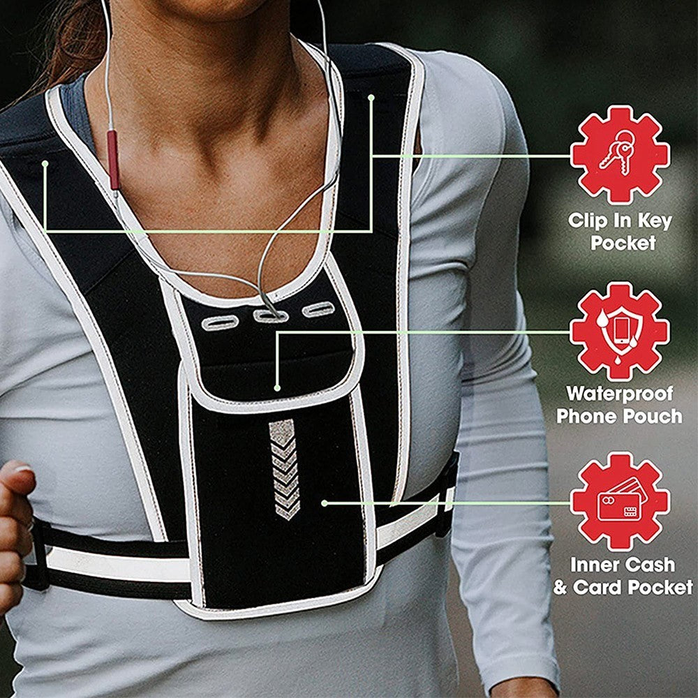 Outdoor Sports Chest Bag Tactical Chest Bag Reflective Vest Workout Gear for Running Hiking Cycling