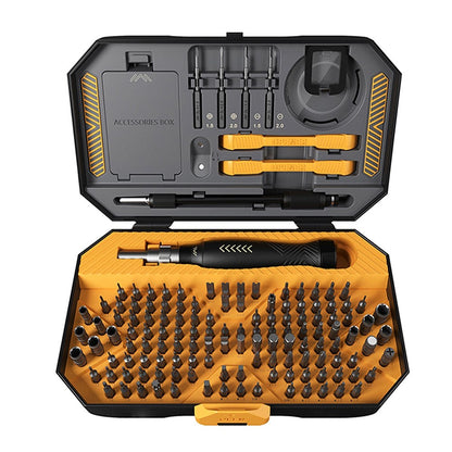 JAKEMY 145Pcs Multifunctional Screwdriver Bits Socket Set Portable High Precision Drive Socket Set Premium H4x28mm CR-V Alloy Steel Bits Kit with Magnetic Soft Pad for Home Electronics Maintenance