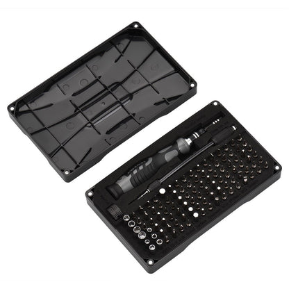 JAKEMY 106Pcs High Precision Screwdriver Bits Socket Set Multifunctional Drive Socket Set with 4x28mm Bits CR-V Alloy Steel Slotted Torx Star Hexagon Bits Kit with Extension Soft Rod Tweezers for Home