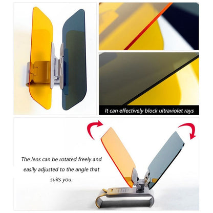 2-in-1 Car Anti-Dazzling Sun Visor for Day and Night Anti-Glaring Durable Sun Protection Vehicle Windshield Sunshade UV Blocker for Safety Driving