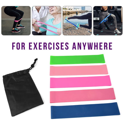 5Pcs Resistance Loop Exercise Bands Hip Booty Bands Home Workout Equipment for Strength Training, Stretching, Booty Building