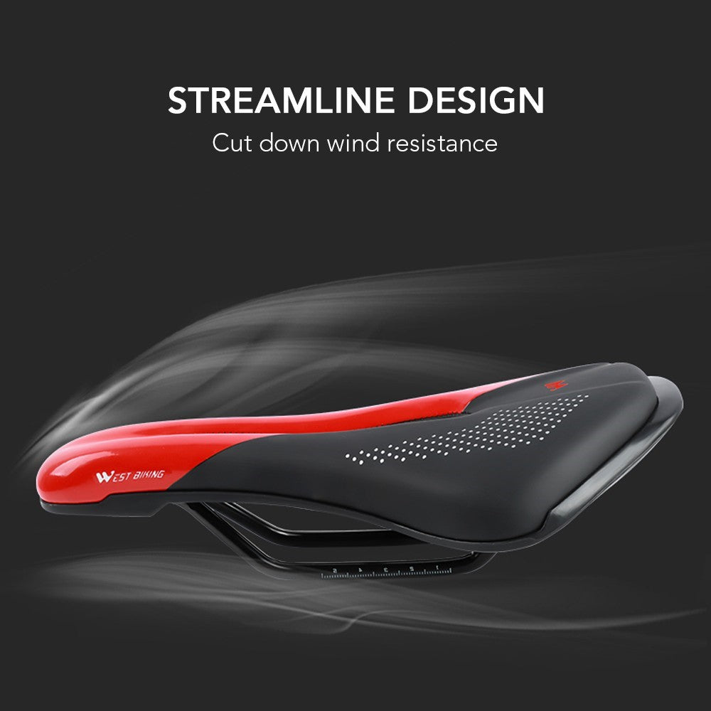 WEST BIKING Bike Saddle Bicycle Saddle Replacement  Soft PU Leather Hollow Seat Cushion for MTB Mountain Bike Road Bike
