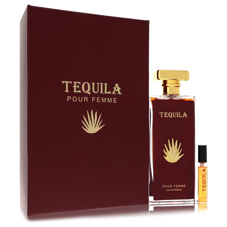 Tequila Pour Femme Red Eau De Parfum Spray + Free .17 oz Mini EDP Spray by Tequila Perfumes 100 ml