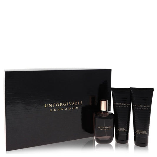 Unforgivable Gift Set - 4.2 oz Eau De Toilette Spray + 3.4 oz Shower Gel + 3.4 oz After Shave Balm by Sean John --