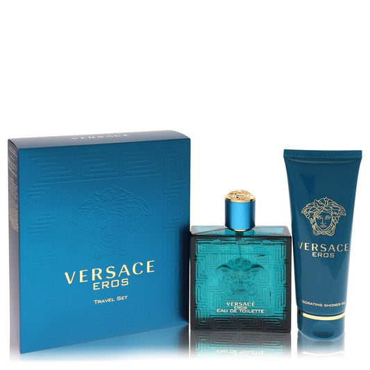 Versace Eros Gift Set - 3.4 oz Eau De Toilette Spray + 3.4 oz Shower Gel by Versace --