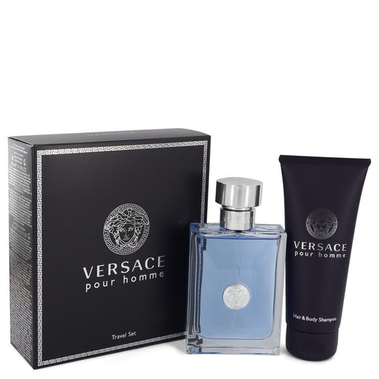 Versace Pour Homme Gift Set - 3.4 oz Eau De Toilette Spray + 3.4 oz Shower Gel by Versace --