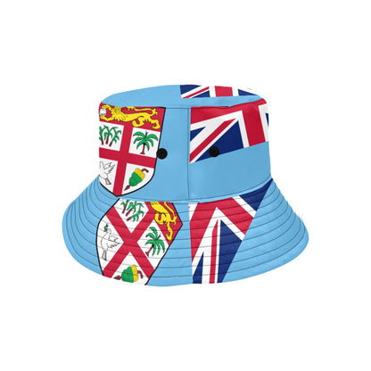 Stylish Men's Fiji Flag Print Bucket Hat - Comfortable Chino Cotton Twill for Outdoor Adventures