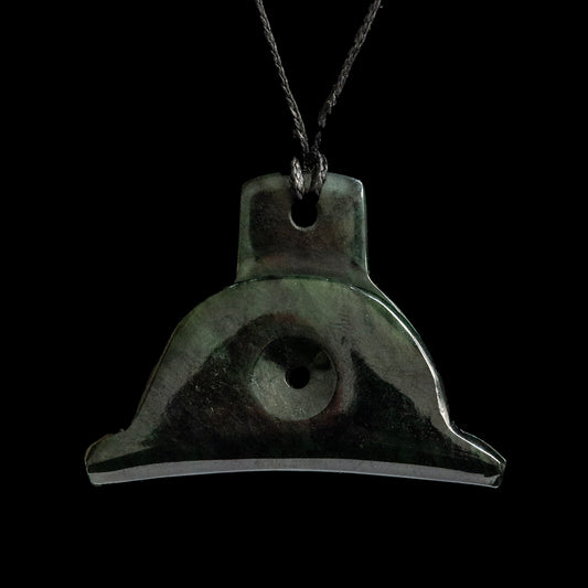 Jade Shepherd's Whistle, dark jade Necklace