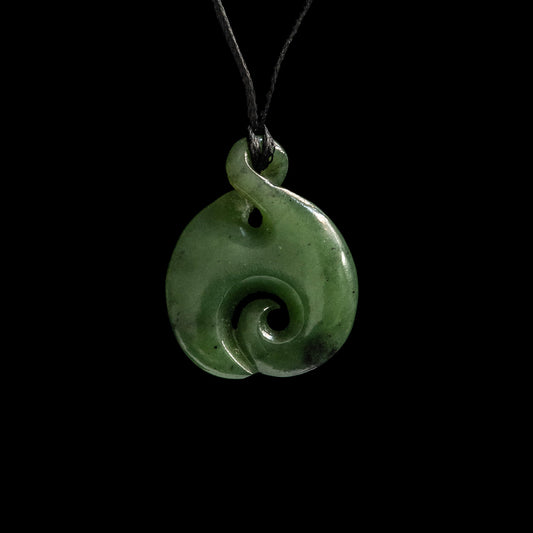 Pikorua twist with Koru, hand-crafted jade pendant Necklace